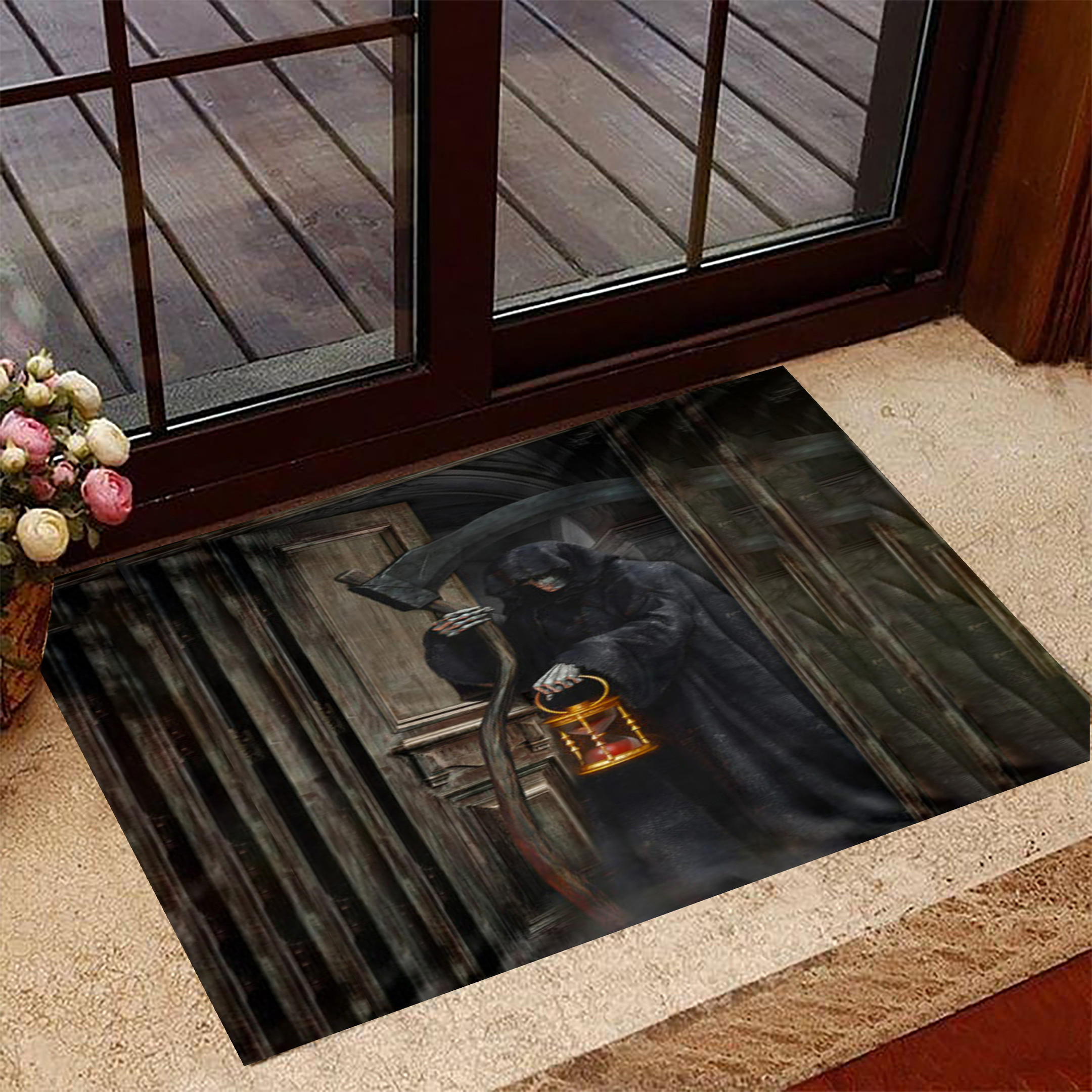 Grim Reaper Rubber Doormat Happy Halloween Frontgate Door Mats Home Decor