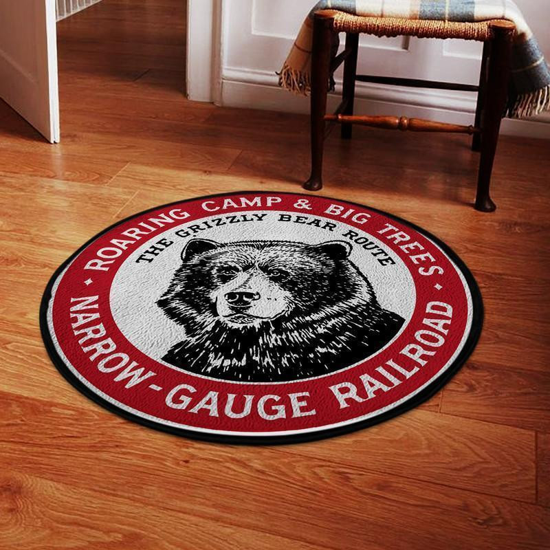 Grizzly Round Rug Carpet Bedroom Livingroom Home Decor