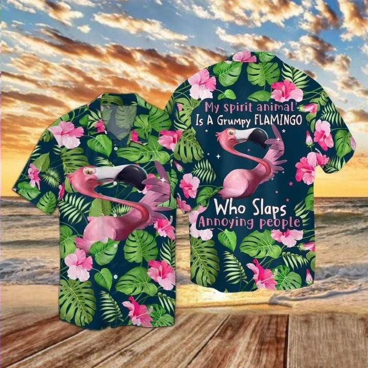 Grumpy Flamingo Hawaiian Shirt