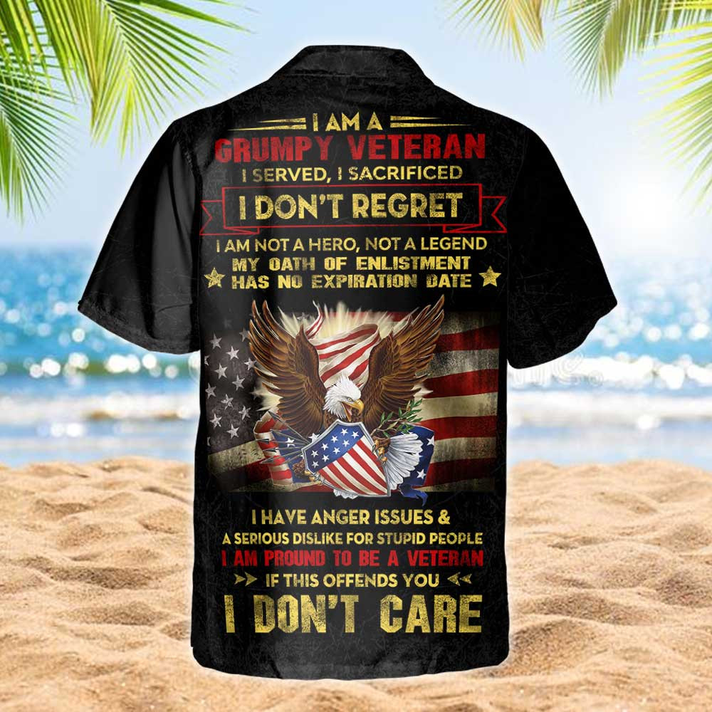 Grumpy Veteran I Served I Sacrificed I DonÃ­t Regret Hawaiian Shirt