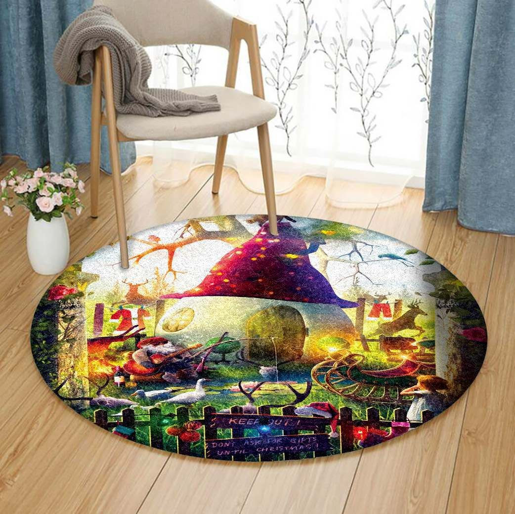 Guitar Christmas Round Rug Carpet Bedroom Livingroom Home Decor