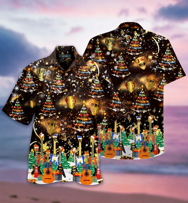 Guitar Christmas Tree Hawaiian Shirt