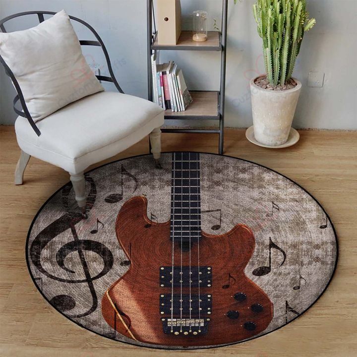Guitar Love Music Round Rug Carpet Bedroom Livingroom Home Decor