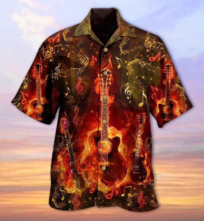 Guitar Lover Print Hawaiian Shirt