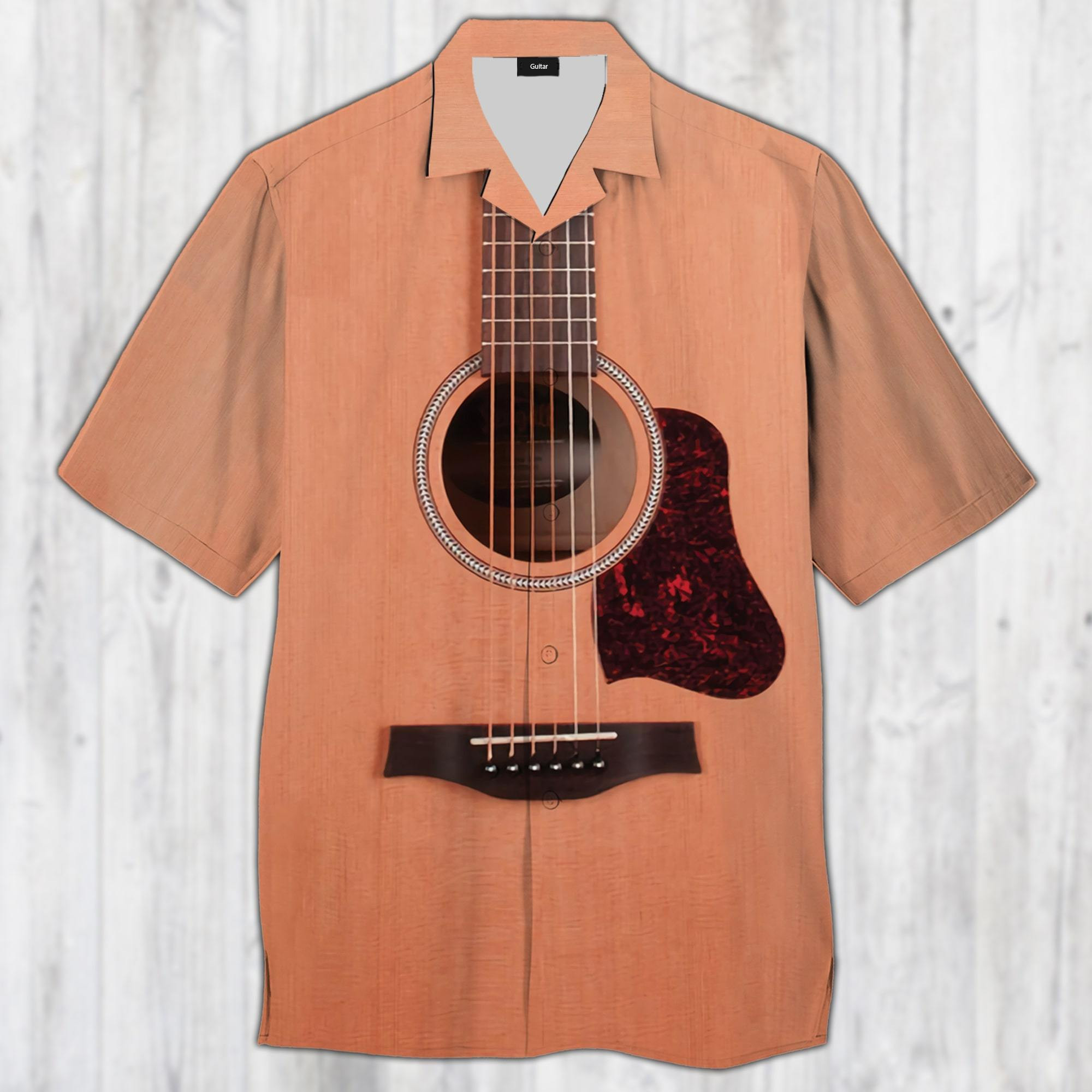 Guitar Mahogany Hawaiian Shirt