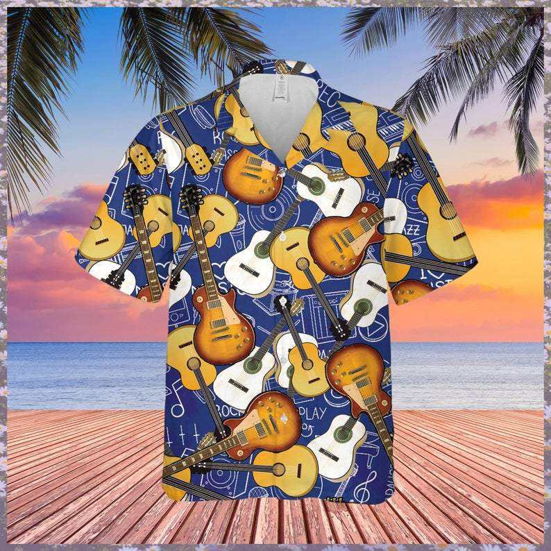 Guitar Music Pattern Hawaiian Shirt