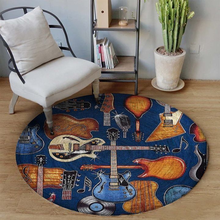 Guitar Music Round Rug Carpet Bedroom Livingroom Home Decor