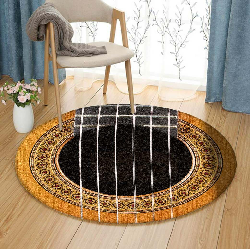 Guitar Round Rug Carpet Bedroom Livingroom Home Decor