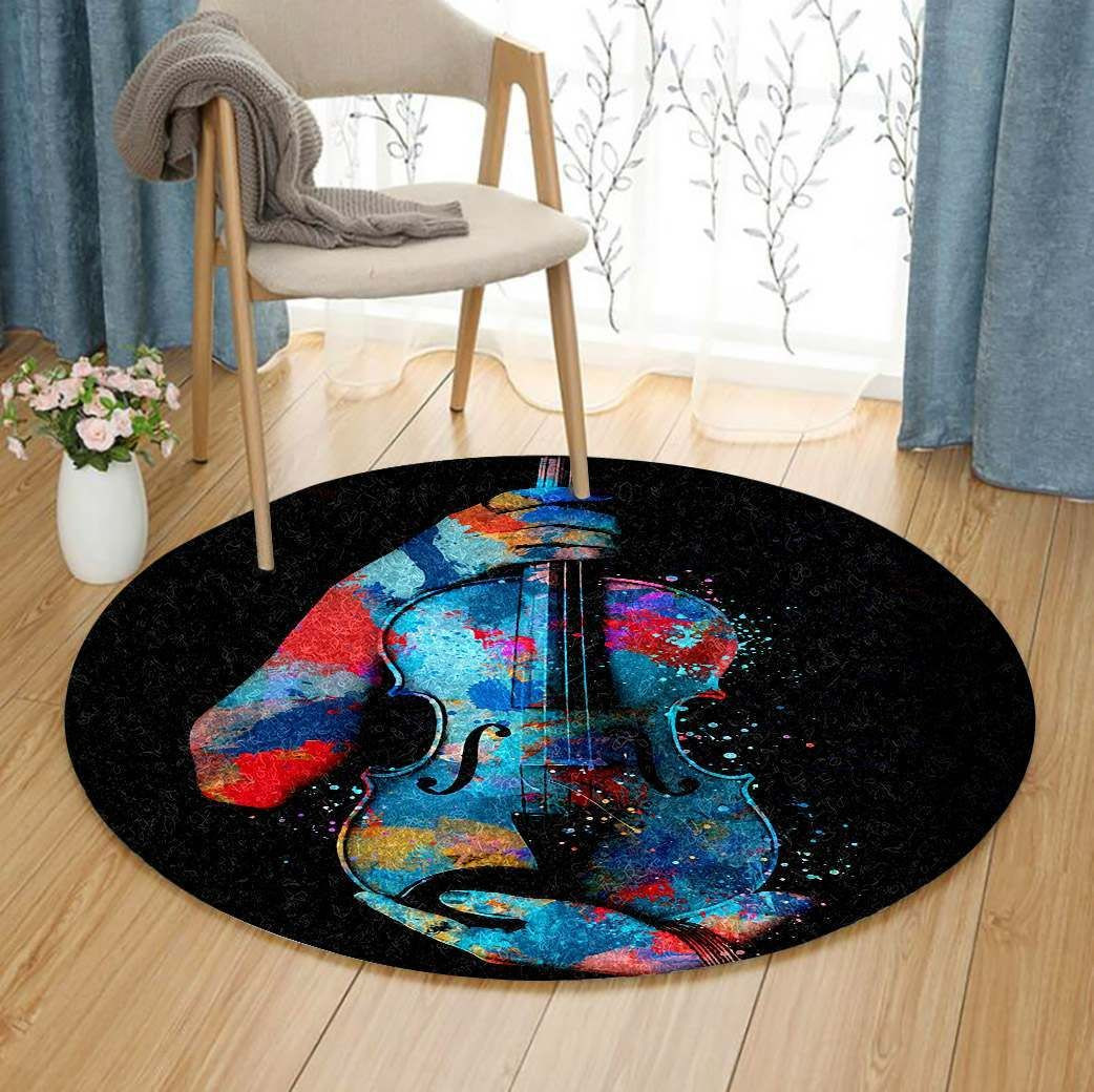 Guitar Round Rug Carpet Bedroom Livingroom Home Decor