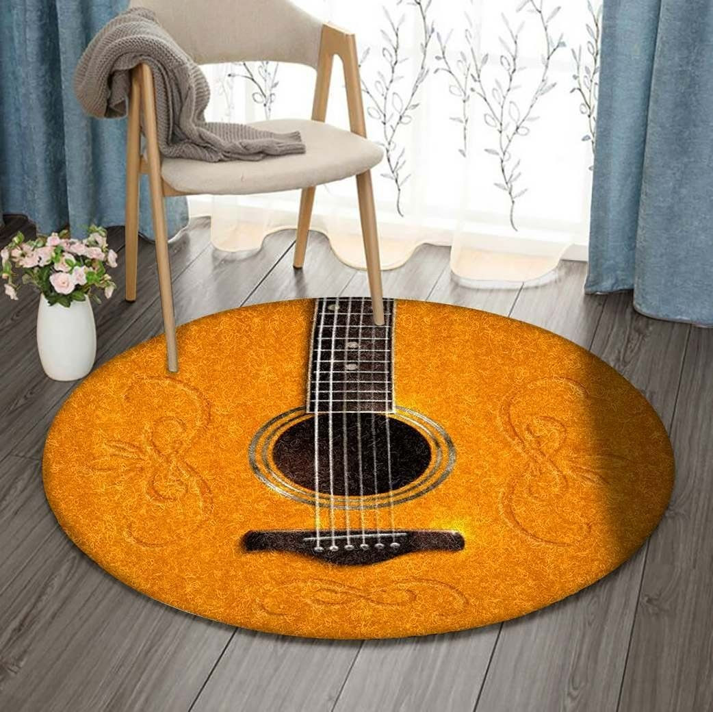 Guitar Round Rug Carpet Bedroom Livingroom Home Decor