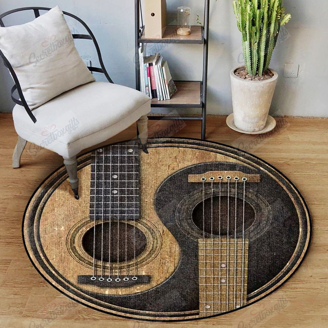 Guitar Round Rug Carpet Bedroom Livingroom Home Decor