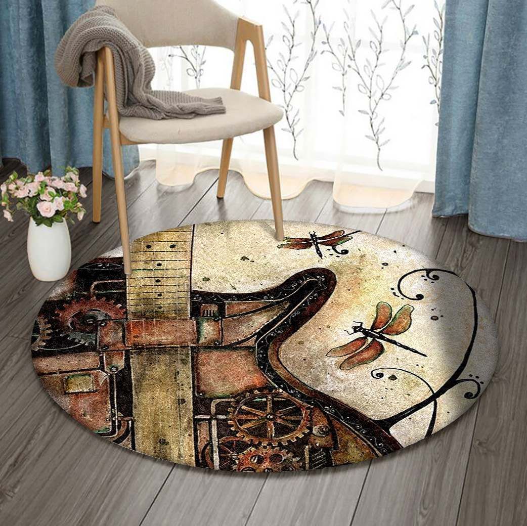 Guitar Round Rug Carpet Bedroom Livingroom Home Decor