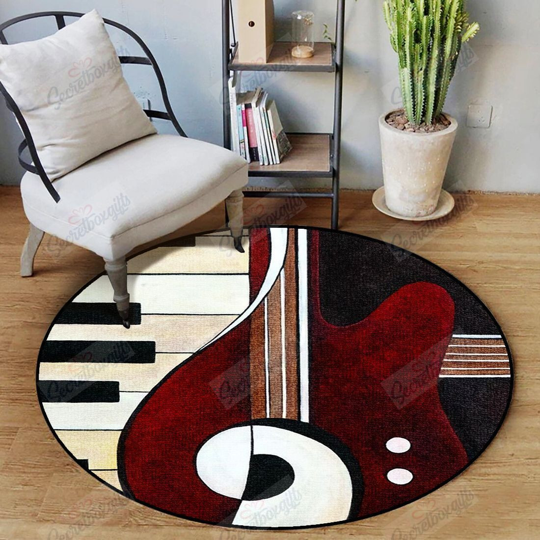 Guitar Round Rug Carpet Bedroom Livingroom Home Decor