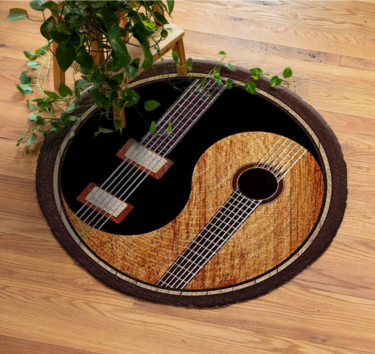Guitar Round Rug Carpet Bedroom Livingroom Home Decor