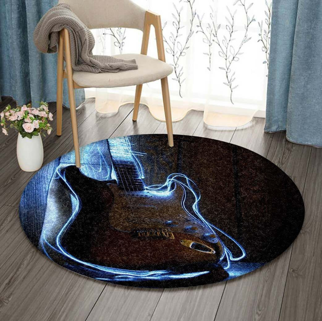 Guitar Round Rug Carpet Bedroom Livingroom Home Decor