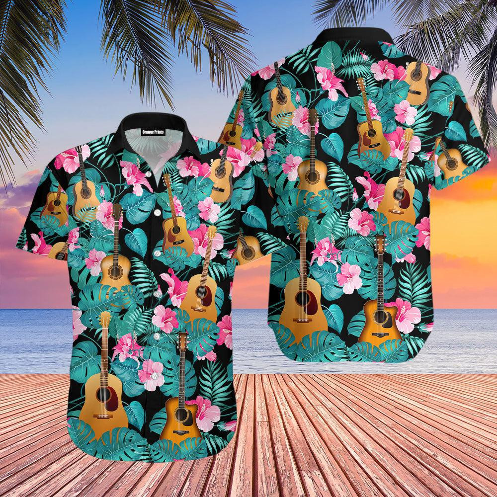 Guitar Tropical Hawaiian Shirt