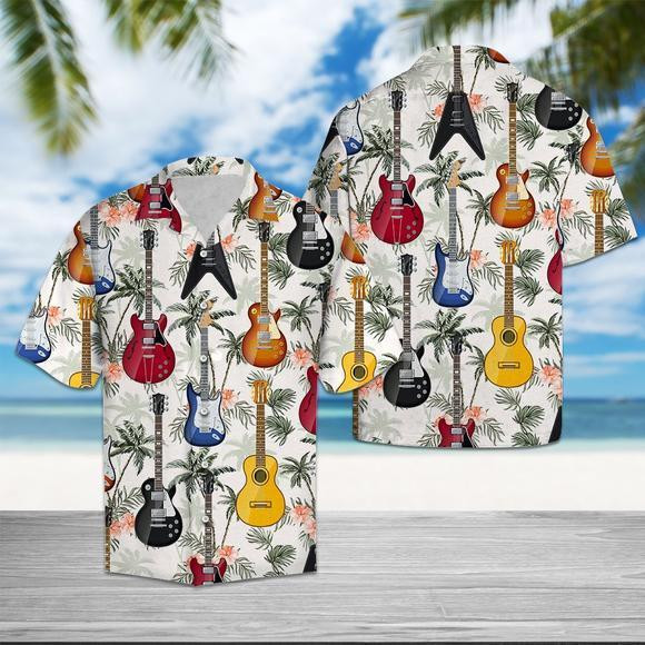 Guitar Tropical Vintage Hawaiian Shirt