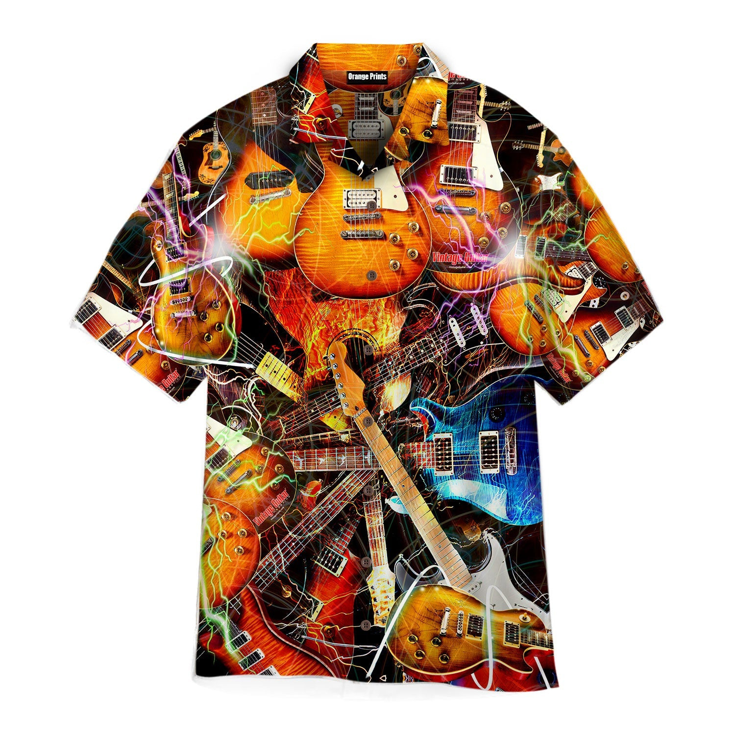 Guitar Vintage Hawaiian Shirt