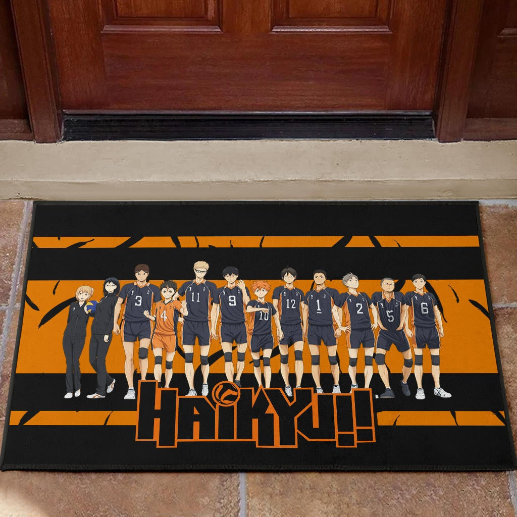 Haikyuu Anime Rubber Doormat - Haikyuu Funny Volleyball Team Members Walking Rubber Doormat