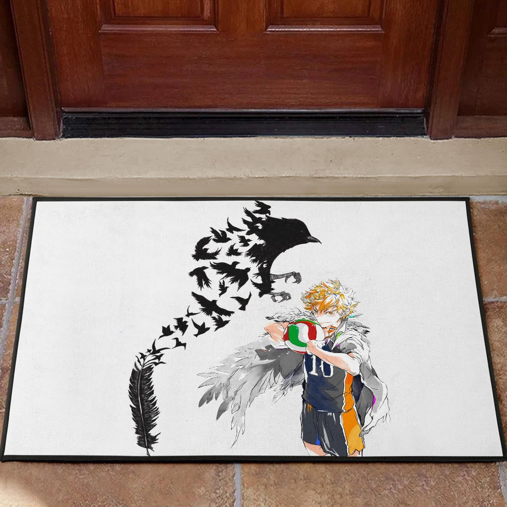 Haikyuu Anime Rubber Doormat - Hinata Shoyo Crow Creating Cloak Artwork Rubber Doormat