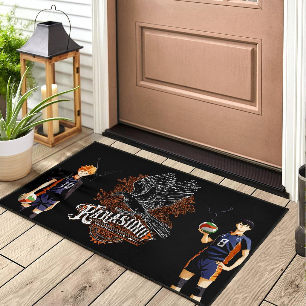 Haikyuu Anime Rubber Doormat - Kageyama And Hinata Volleyball Club Raven Shadow Rubber Doormat - Image 3