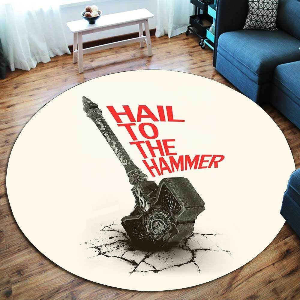 Hail To The Hammer Round Rug Carpet Bedroom Livingroom Home Decor