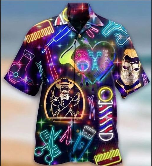 Hairdresser Neon Hawaiian Shirt