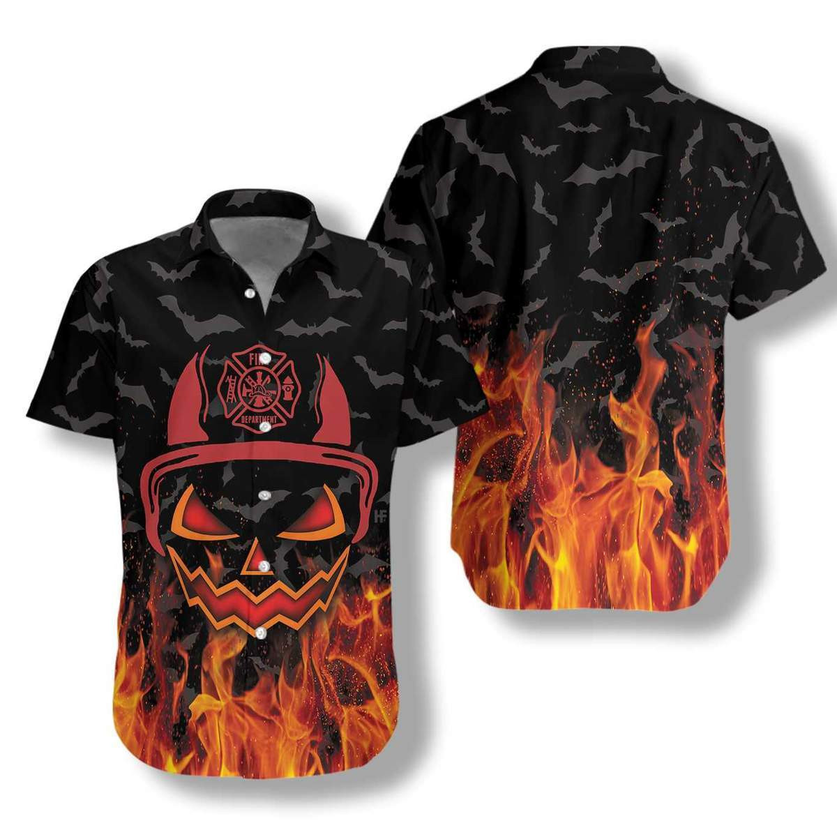 Halloween Firefighter Hawaiian Shirt
