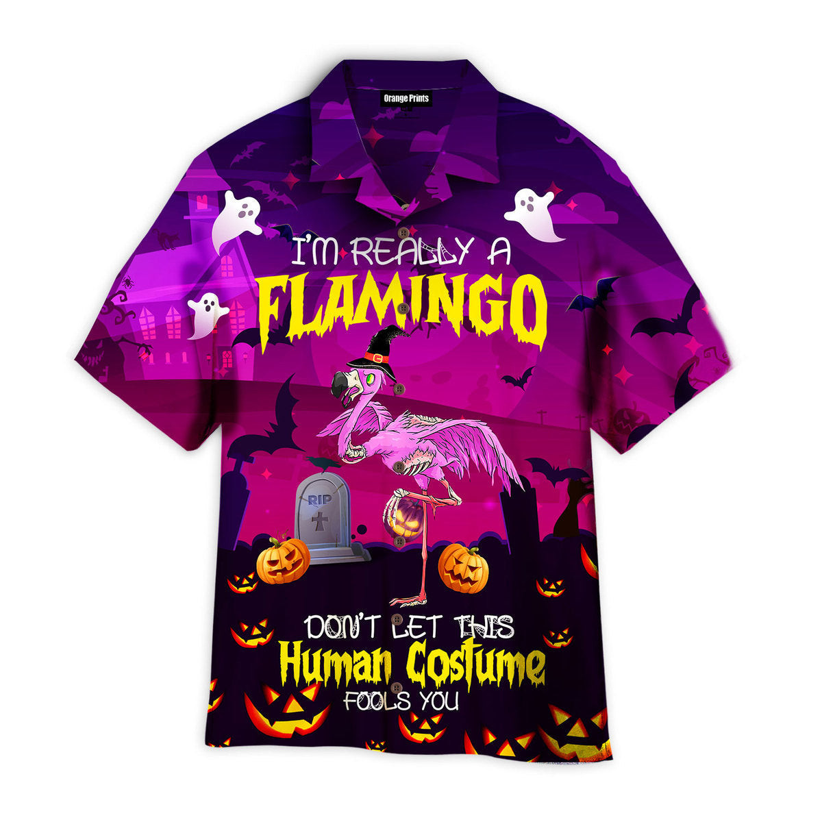 Halloween IÃ­m Really A Flamingo Hawaiian Shirt
