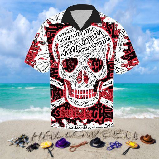 Halloween Red Skull Hawaiian Shirt