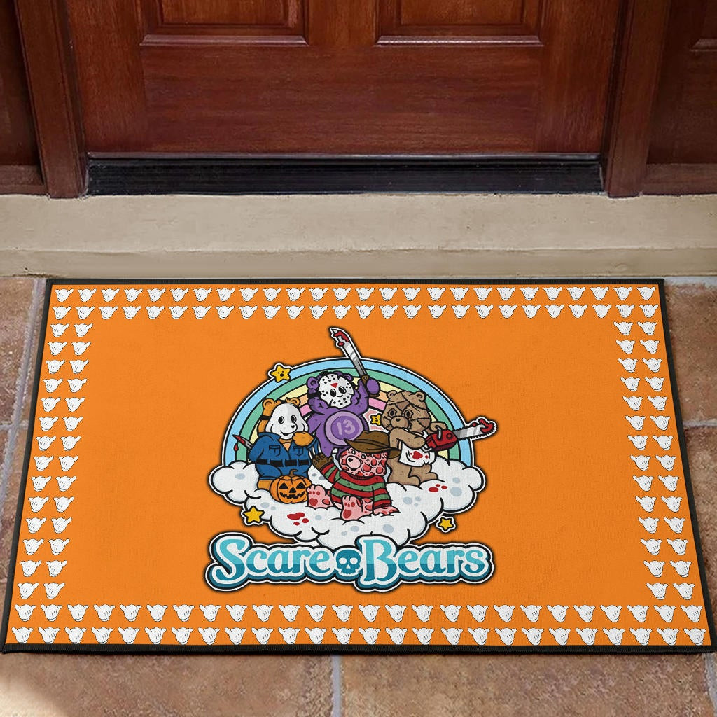 Halloween Rubber Doormat | Cartoon Scare Bears Cosplay Horror Villains Rubber Doormat Home Decor