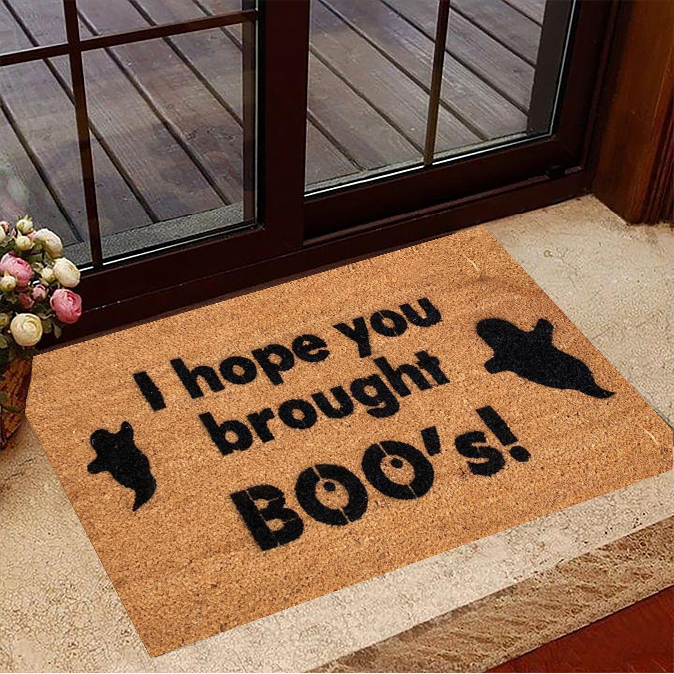 Halloween Rubber Doormat I Hope You Brought Boo's Funny Halloween Mat Sayings