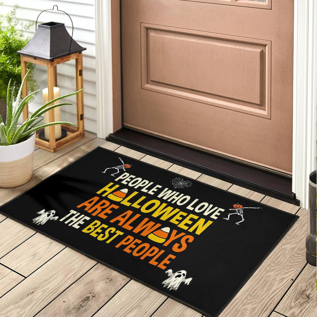 Halloween Rubber Doormat | The Best People Love Halloween Dabbing Skeleton Rubber Doormat Home Decor - Image 3