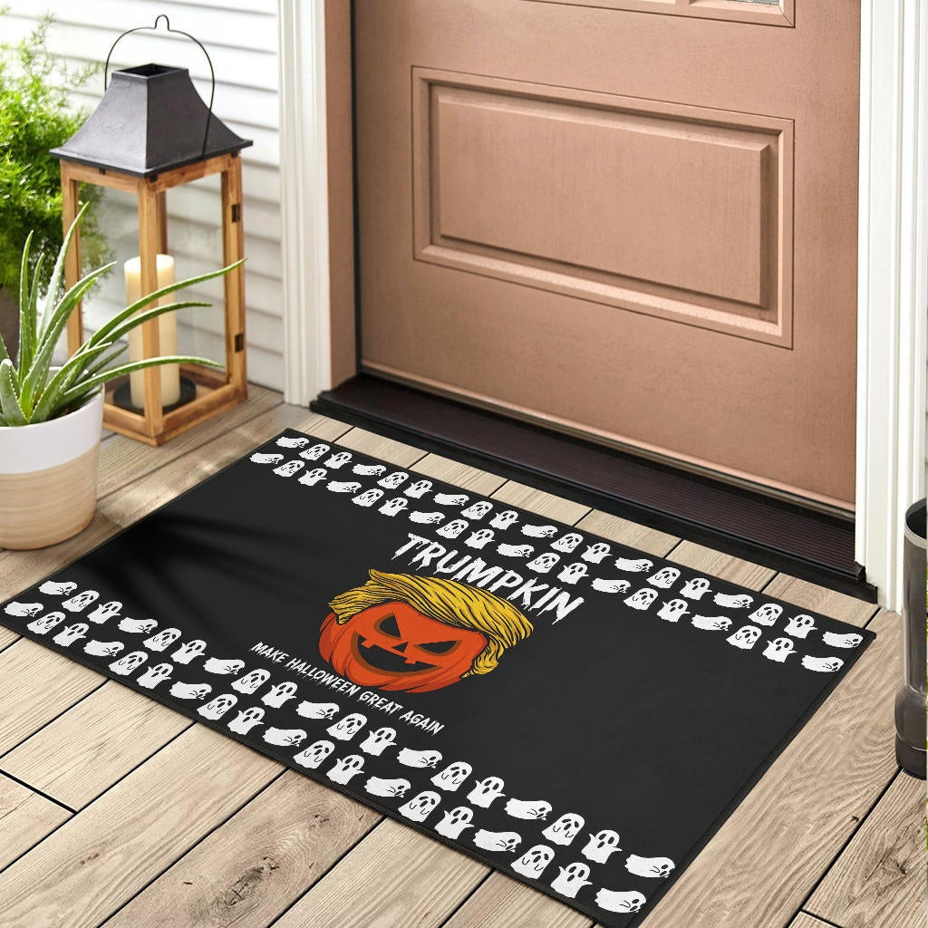 Halloween Rubber Doormat | Trumpkin Make US Halloween Great Again Rubber Doormat Home Decor - Image 3