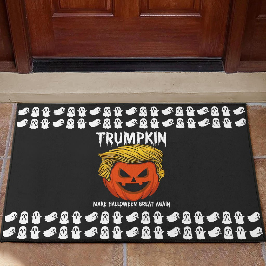 Halloween Rubber Doormat | Trumpkin Make US Halloween Great Again Rubber Doormat Home Decor