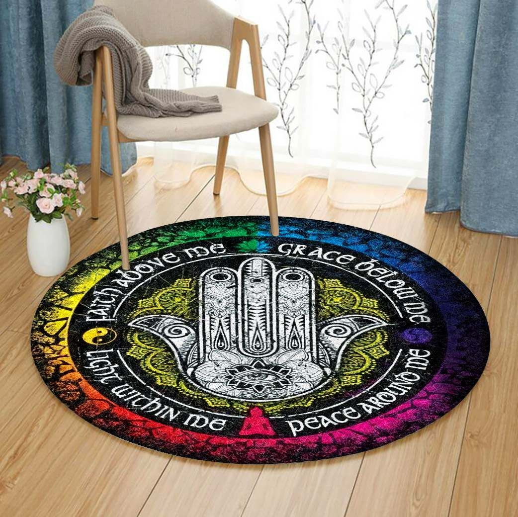 Hamsa Round Rug Carpet Bedroom Livingroom Home Decor