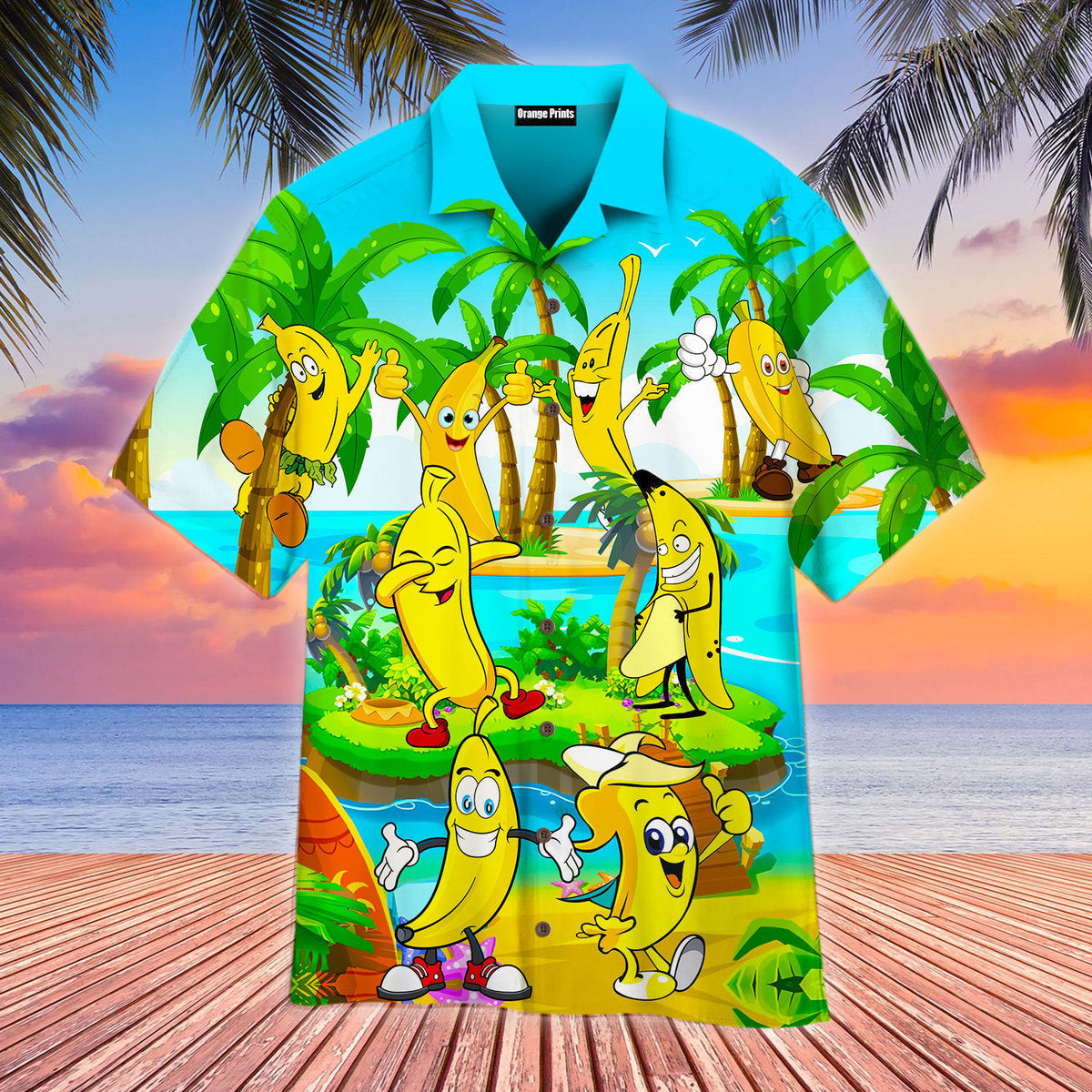 Happy Bananas Lets Summer Hawaiian Shirt