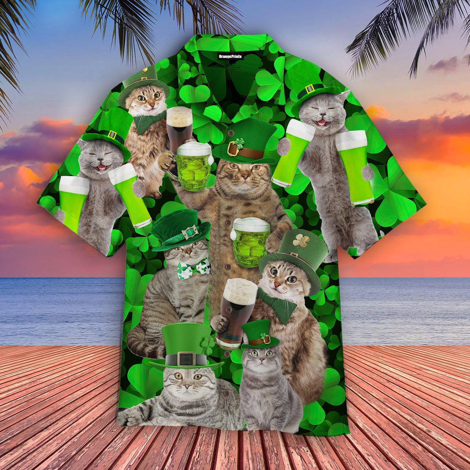 Happy Cats St Patricks Day Hawaiian Shirt