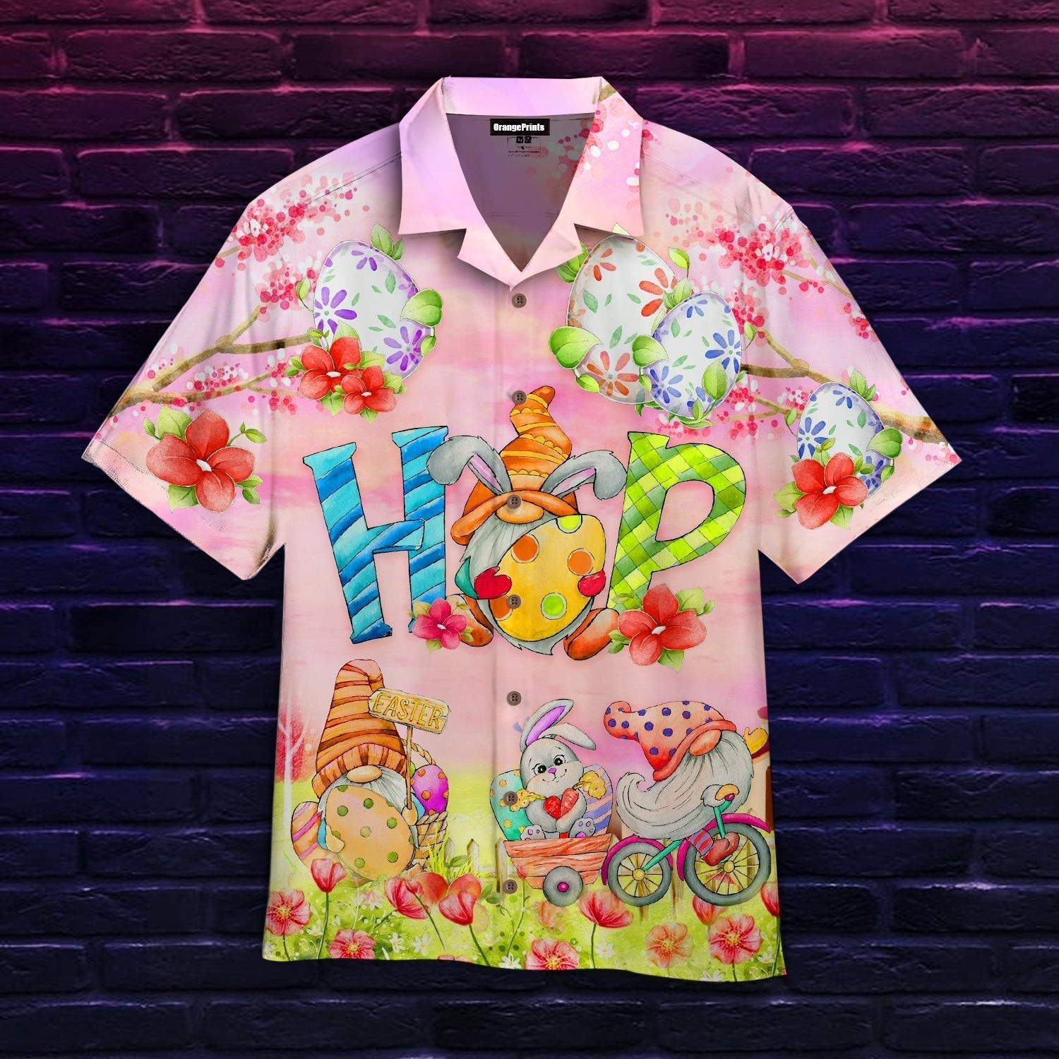 Happy Easter Eggs Bunny Rabbit Plays With Grome Hawaiian Shirt