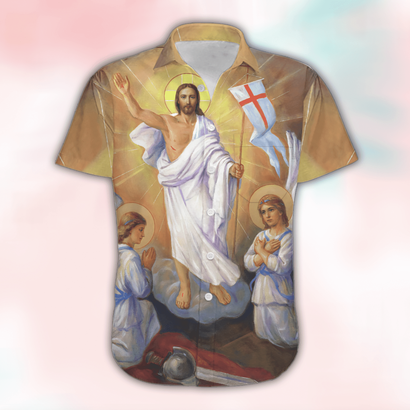 Happy Easter Sunday Jesus Christ He Is Risen Hallelujah Hawaiian Shirt