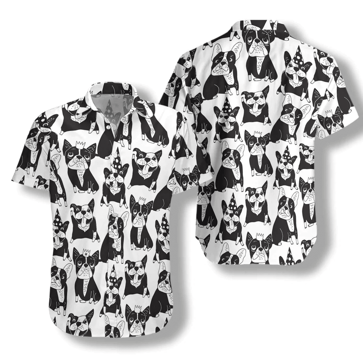 Happy French Bulldog Hawaiian Shirt