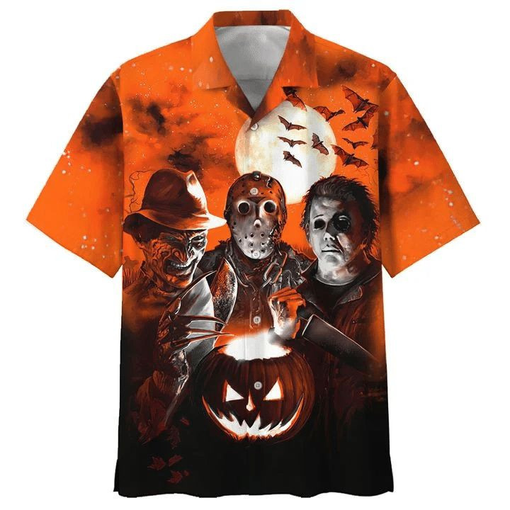 Happy Halloween Jason Voorhees Print Hawaiian Shirt