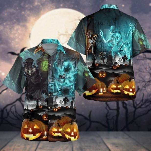 Happy Halloween Print Hawaiian Shirt