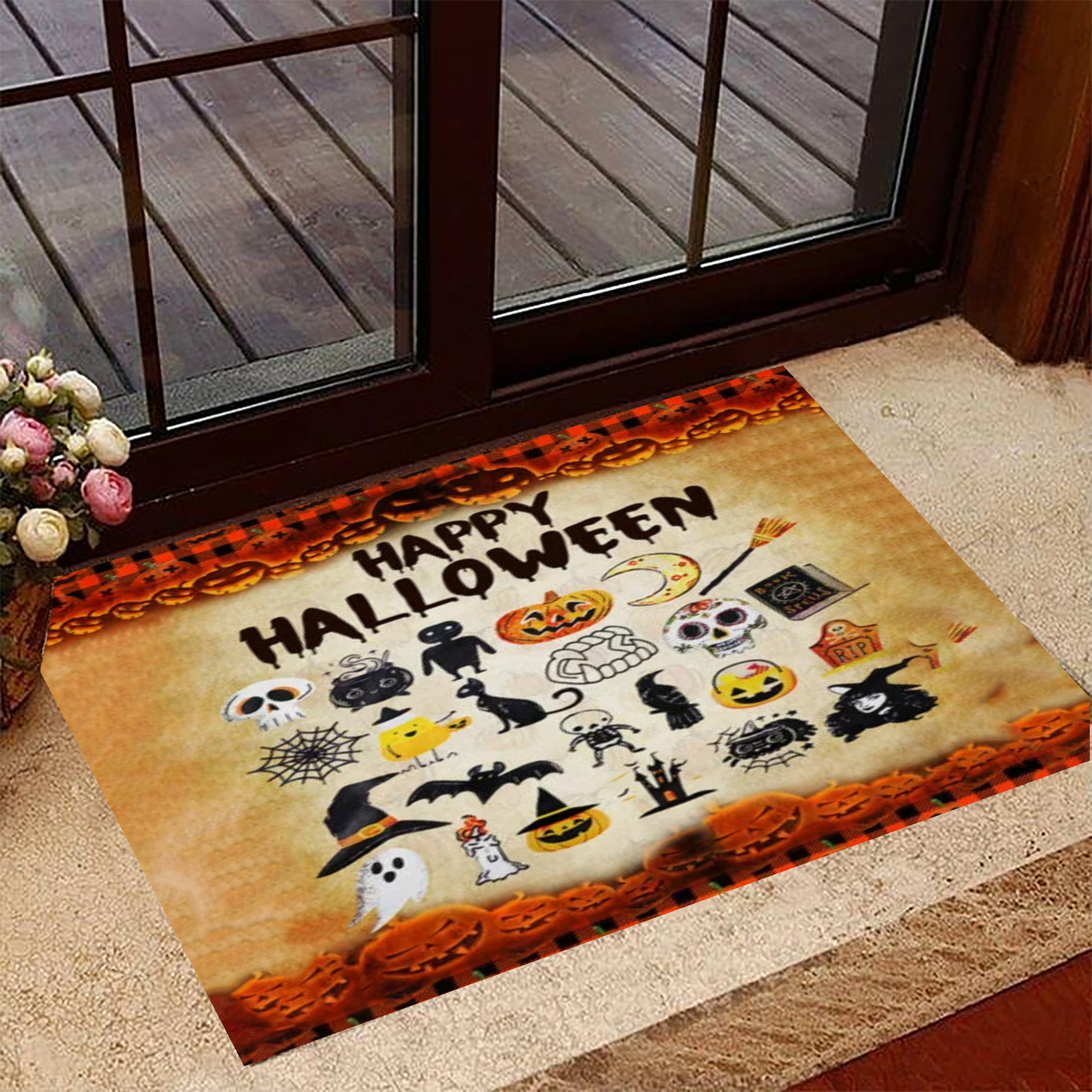 Happy Halloween Rubber Doormat Best Front Door Mats Halloween House Decoration