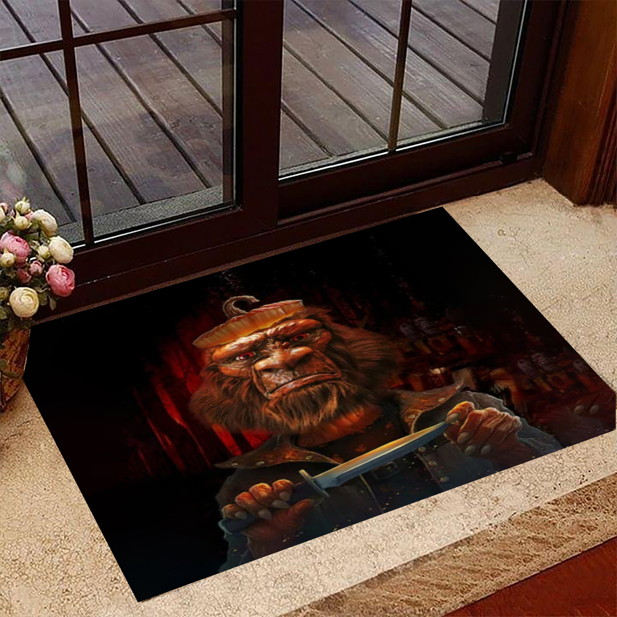 Happy Halloween Rubber Doormat Scary Horror Front Door Mat Indoor Halloween Home Decor
