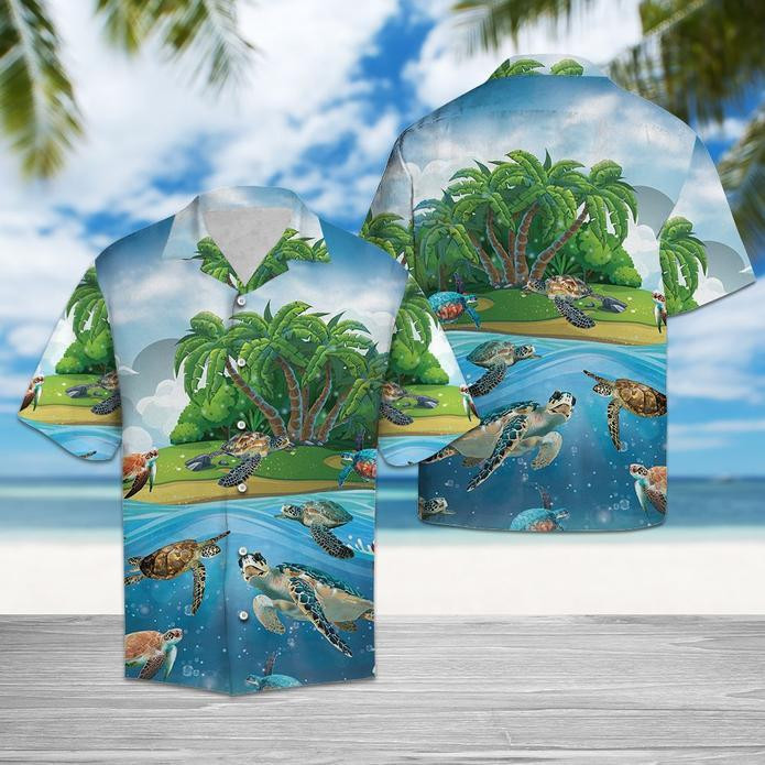 Happy Turtle Hawaiian Shirt