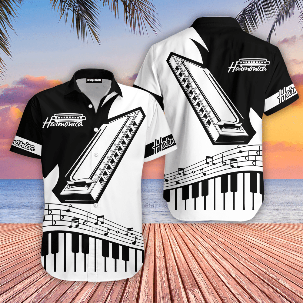 Harmonica Music Hawaiian Shirt