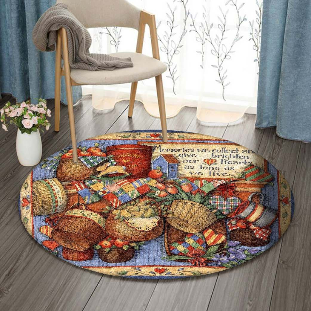 Harvest Round Rug Carpet Bedroom Livingroom Home Decor
