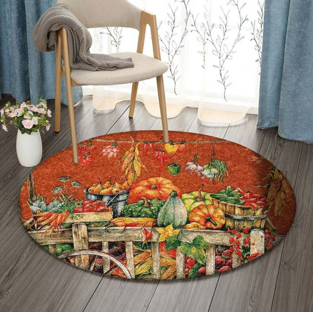 Harvest Round Rug Carpet Bedroom Livingroom Home Decor