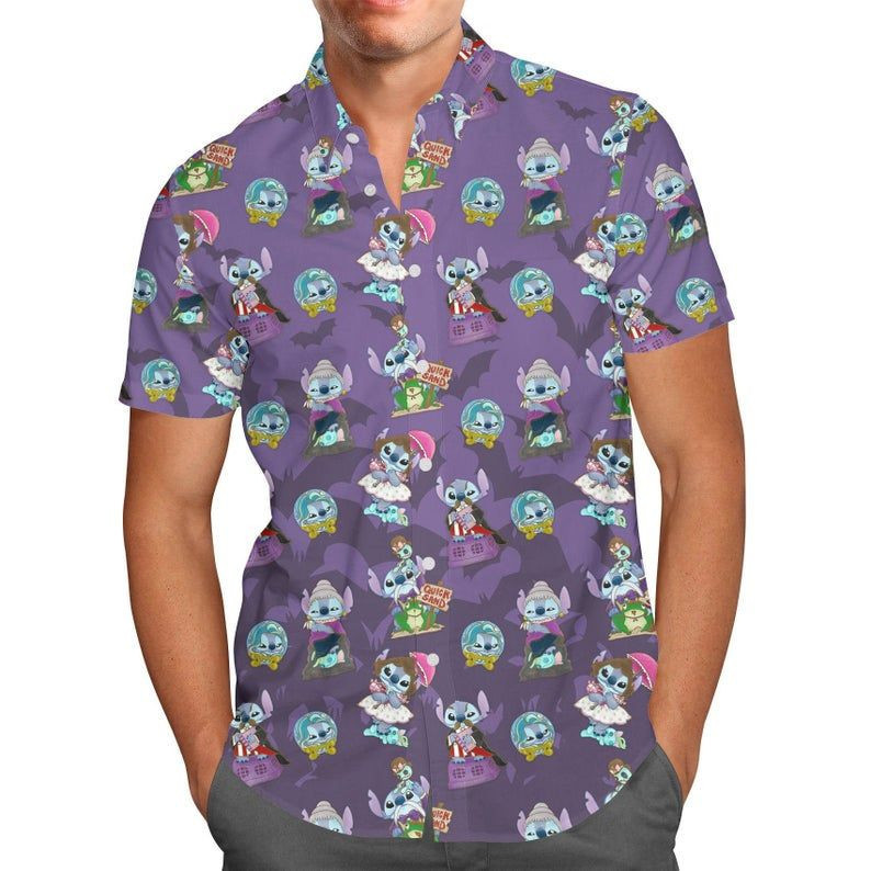 Haunted Stitch Cartoon Lilo And Stitch Hawaiian Shirt